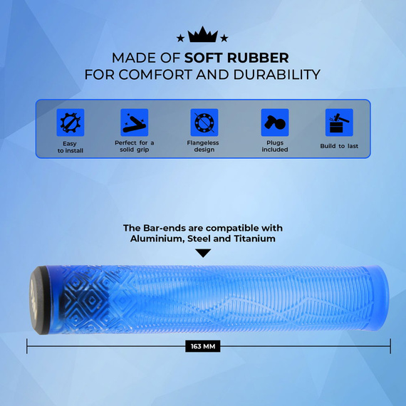 NKD GOAT Stunt Scooter Grips Blue 163 mm