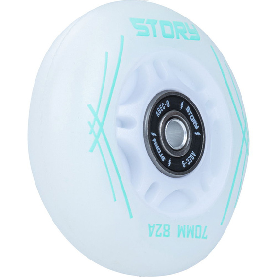 Svítící kolečka inline bruslí Story Mint LED 64 mm (8 ks).)