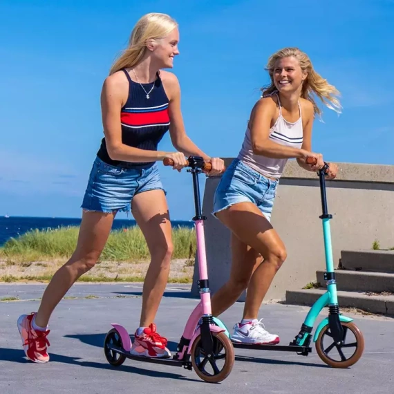 Městská koloběžka s předním odpružením Story Retro Ride Mint and White