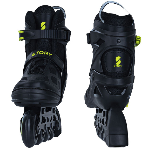 Story Midnight Nastavitelné inline brusle černo-žluté