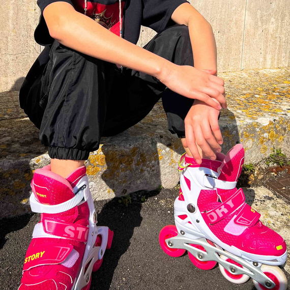 Story Blaster Inline brusle nastavitelné kolečkové brusle Pink