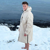 Poncho Ponczo Kurtka Story Change Robe Kremowy