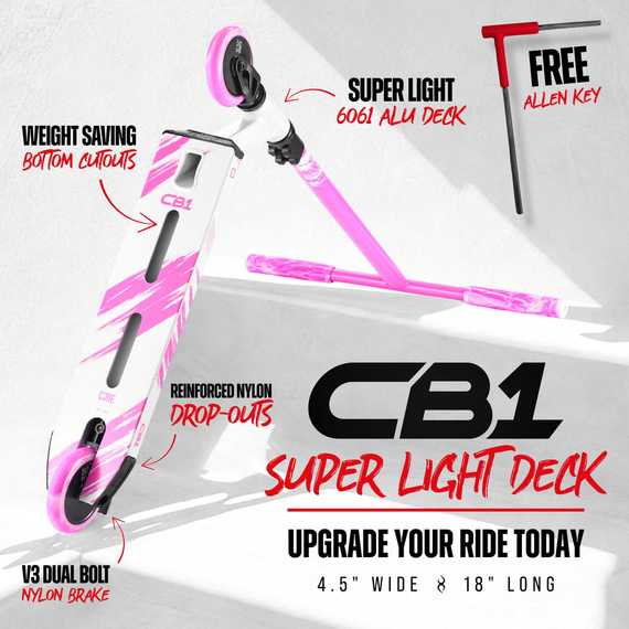 CORE CD1 Kompletní kaskadérská koloběžka modrá/černá wys. 81 cm