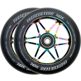 NKD Park Stunt Scooter Wheels Black & Rainbow 110 mm