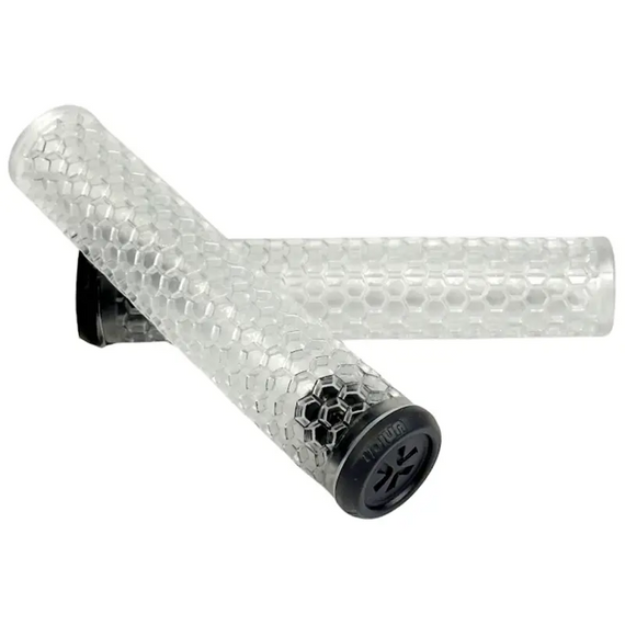 Měkké gripy Union Honeycomb pro koloběžky Performance White Transparent 155 mm
