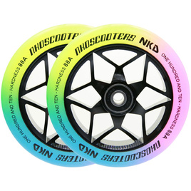 NKD Goat Stunt Scooter Wheels Black & Rainbow 110mm