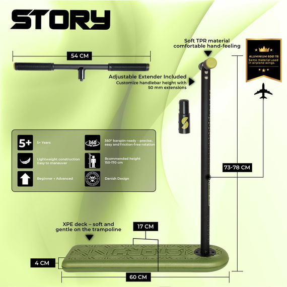 Story Pro Trampolína Scooter Performance Scooter Black 73-78 cm