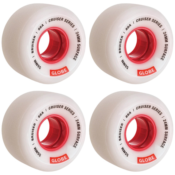GLOBE Bruiser White/Red 55 mm skateboardová kolečka