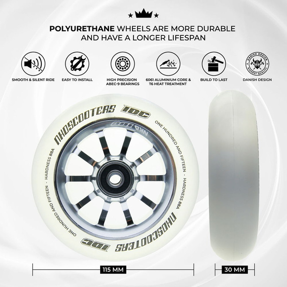 NKD IDC Stunt Scooter Wheels Transparent 115 mm