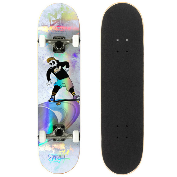 Skateboard Enuff Skully Hologram Complete White 7.75"
