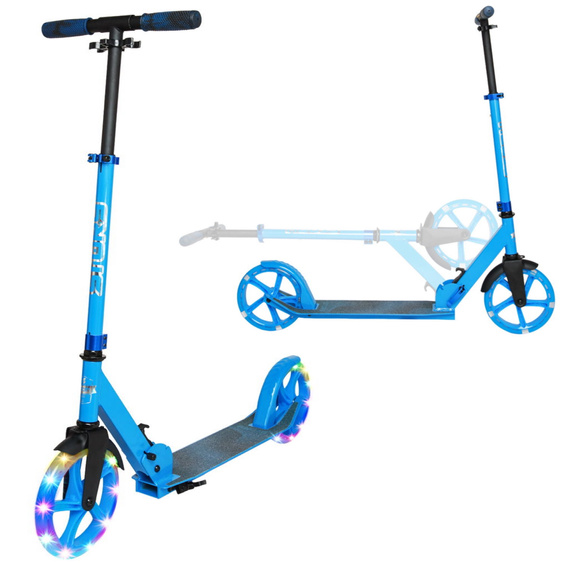 Přepravní koloběžka s velkými koly Story Urban GO! Modrá LED dioda