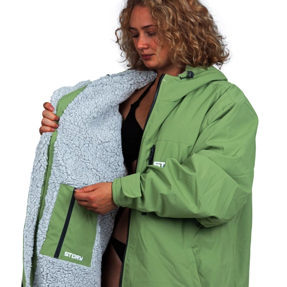 Pončo Poncho Jacket Story Change Robe Olive