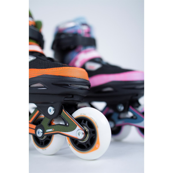 Dětské nastavitelné inline brusle SFR Pixel Green/Orange