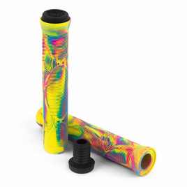 Výkonné gripy na koloběžku Slamm Team Swirl Bar Grips Tropical Yellow 165 mm