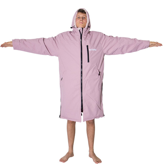 Pončo Poncho Jacket Story Change Robe Rose Tinted Pink