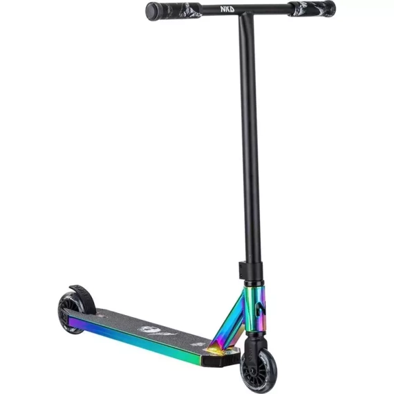 Hulajnoga Wyczynowa Aluminiowa Lekka dla młodych riderów NKD Next Generation Stunt Tęczowy wys. 79,4 cm