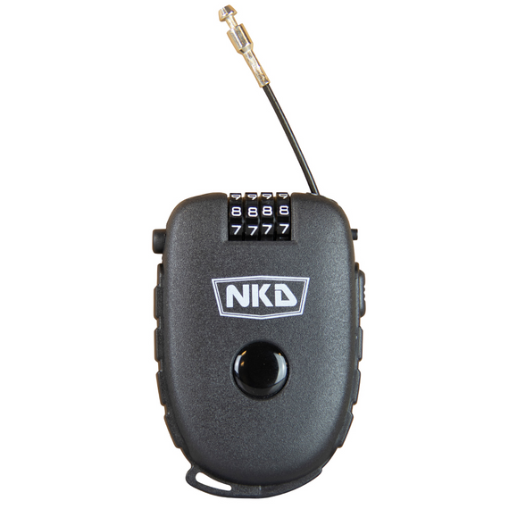 Bezpečnostní zámek na klíče pro koloběžku skateboard longboard NKD SportsLock Pro Black 75 cm