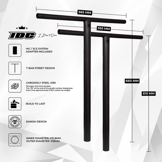 Řídítka pro NKD IDC Scooter Bar SCS/HIC Black wys. 660 mm