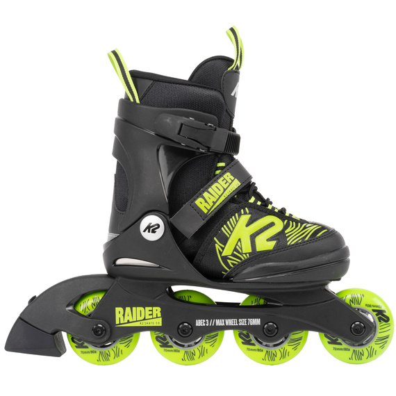 Dětské nastavitelné kolečkové brusle K2 Raider Black and Lime