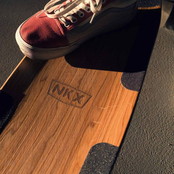 Longboard pro tanečníky NKX Geometric Olive Pink 112 cm