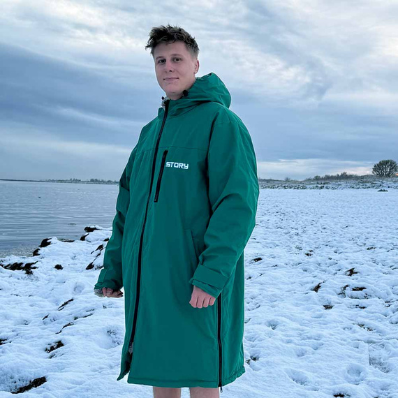 Poncho Ponczo Kurtka Story Change Robe Morska Zieleń