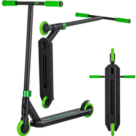 Zeleno-černá vysoce výkonná hliníková koloběžka nové generace NKD pro mladé jezdce. 79,4 cm