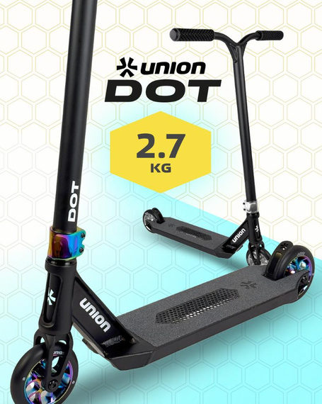 Hulajnoga Wyczynowa Union Dot M Scooter Czarny-Neochrome wys. 85 cm