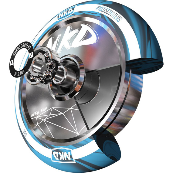 Kolečko koloběžky NKD Metal Pro modro-černo-stříbrné 110 mm