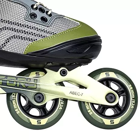 Univerzální kolečkové brusle Inline STORY Trust Army Green