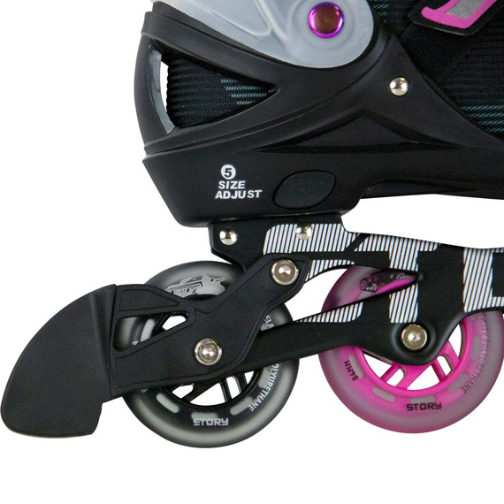 Story Motion Nastavitelné inline brusle černo-růžové