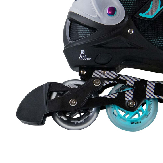 Rolki regulowane Story Motion Adjustable Inline Skates Czarno-Niebieski