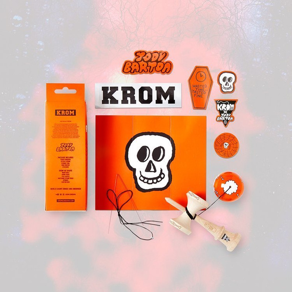 Kendama Krom JODY BARTON - SKELETONS ORANGE
