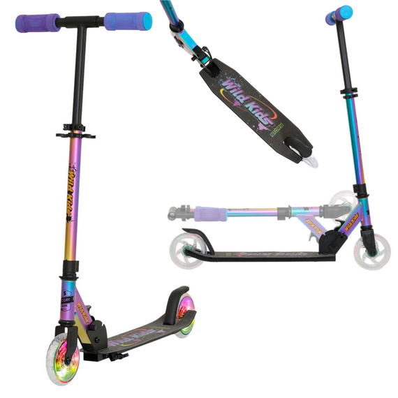 Hulajnoga Miejska Transportowa dla dzieci i młodzieży Story Wild Kids Neo LED wys. 73–85 cm