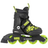 Dětské nastavitelné kolečkové brusle K2 Raider Black and Lime