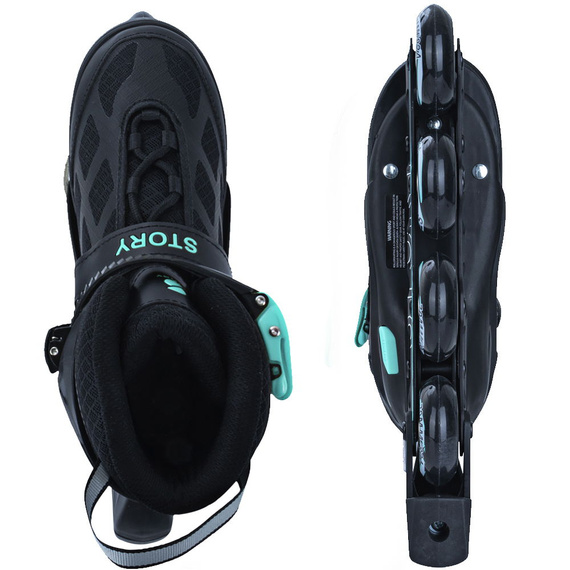 Story Midnight Nastavitelné inline brusle Black-Mint