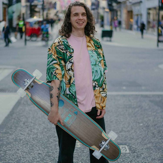 Longboard do dancingu NKX Geometric Walnut Green 117 cm