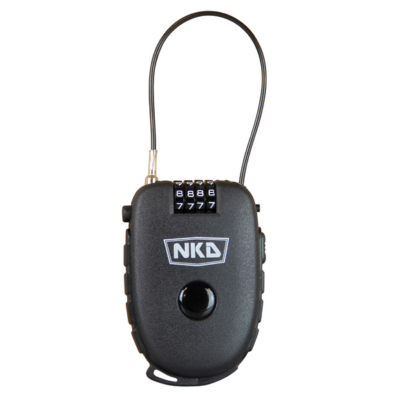 Bezpečnostní zámek na klíče pro koloběžku skateboard longboard NKD SportsLock Pro Black 75 cm