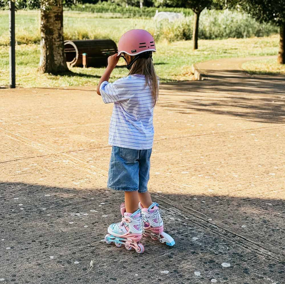 Story Spike Nastavitelné inline brusle Pink/Blue LED