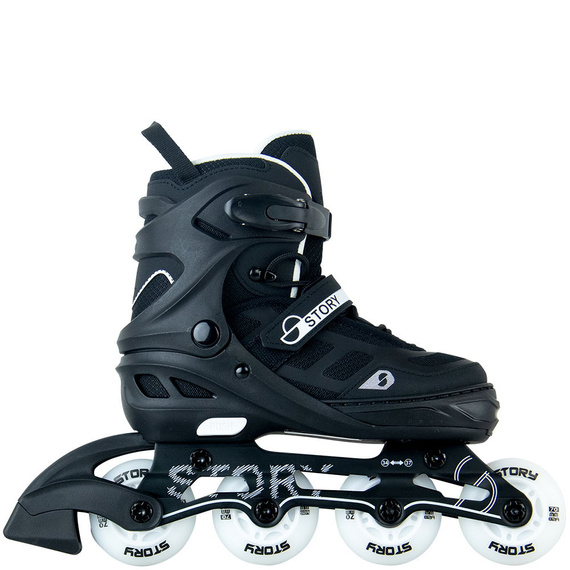 Story Fusion Nastavitelné inline brusle Black/White LED