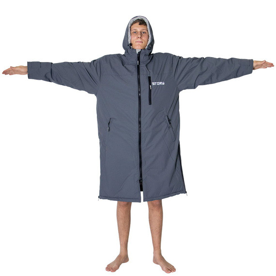 Poncho Ponczo Kurtka Story Change Robe Szary