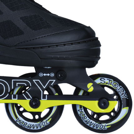 Story Midnight Nastavitelné inline brusle černo-žluté