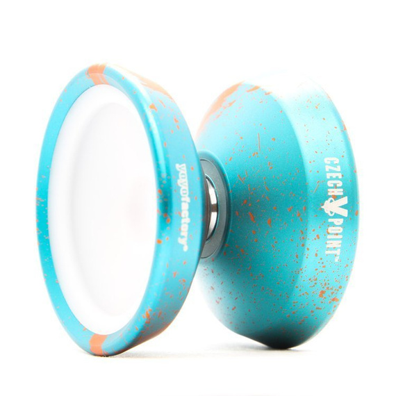 Kovové yoyo CzechPoint Pivot - Aqua Orange White