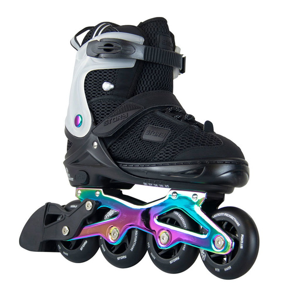 Story Motion Nastavitelné inline brusle Rainbow and Black