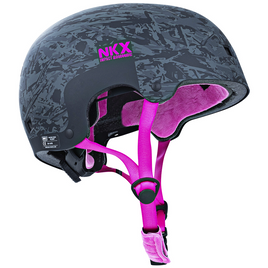 Skateboardová helma NKX Brain Saver BCP Black Pink S