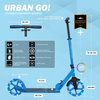 Přepravní koloběžka s velkými koly Story Urban GO! Modrá LED dioda