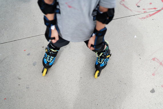 Dětské nastavitelné kolečkové brusle K2 Raider Pro Modrá a žlutá