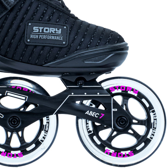 Story Epic tříkolové kolečkové brusle černo-růžové