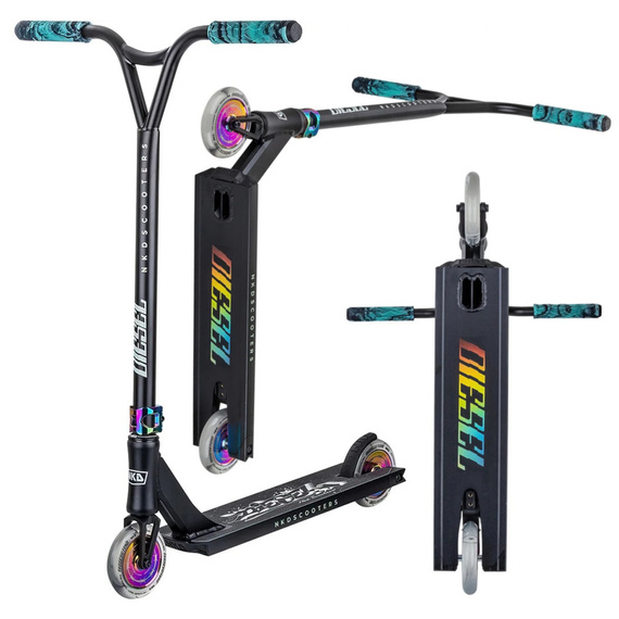 NKD Diesel Stunt Scooter Black and Rainbow 87 cm