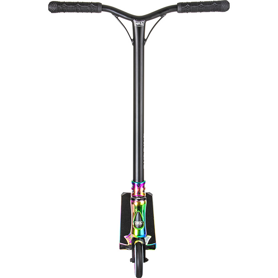 Výkonnostní koloběžka Velká hliníková lehká široká platforma NKD Turbine Rainbow High 87 cm