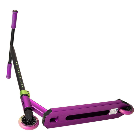 Hulajnoga Wyczynowa Aluminiowa Lekka dla młodych riderów NKD Next Generation Czarno-Fioletowy wys. 79,4 cm